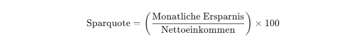 Die Sparquote ist abhängig vom Nettoeinkommen und kann den Vermögensaufbau beflügeln.